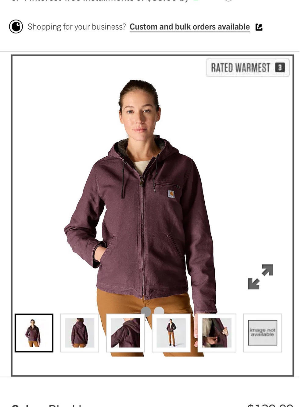 Carhartt Women's BlackBerry Duck Sierra jacket